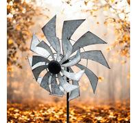 Minster 59 Inch Windmill - Metal - L35 x W35 x H148 cm in Silver Minster Silver