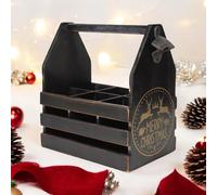 Minster 6 Bottle Holder With Metal Opener - L19 X W27 X H30 Cm - Black