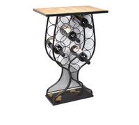 Minster 76Cm Wine Rack Table - Metal/wood - L31 X W51 X H76 Cm
