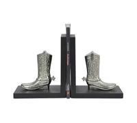 Minster Boot Bookends Bookshelf - Aluminium - L10 X W15 X H18 Cm - Silver/black