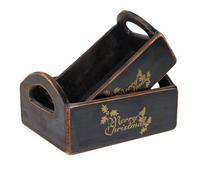 Minster Christmas Boxes (Set Of 2) - Wood - Black