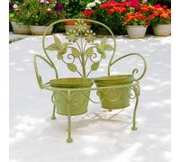 Minster Double Garden Planter - Metal - L29 x W46 x H44 cm - Leaf Green Minster Green