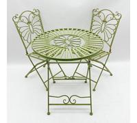Leaf Green Bistro Set Garden Patio 2 Seater Outdoor Table Chairs Set