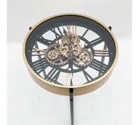 Minster Frame Gear Clock Table - Metal - L49 X W49 X H55 Cm - Golden/black