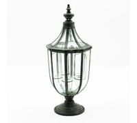 Minster Garden Lantern with Tealight Holder - Metal - L29 x W29 x H77 cm in Grey | Size: 1 Pack Minster Grey 1 Pack