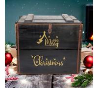 Minster Merry Christmas Box - Wood - L36 X W42 X H30 Cm - Black