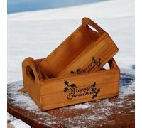 Minster "merry Christmas" - Wooden Crates (Set Of 2)