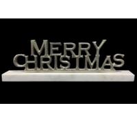 Minster Nickel Plated Merry Christmas In Stand - L3 X W30 X H8 Cm