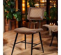 Minster Stylish Living Ltd 87cm Brown Tan Leather Dining Chair - L40 x W40 x H87 cm Minster Stylish Living Ltd Brown