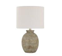 Minster Table Lamp - Ceramic - L28 x W28 x H24 cm in Stone Minster Stone