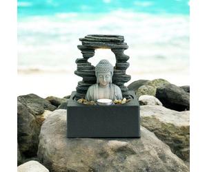 Minster Table-Top Fountain - L18 x W18 x H24 cm in Grey | Size: 1 Pack Minster Grey 1 Pack