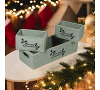 Minster Wooden Boxes (Set Of 3) - Rustic Green