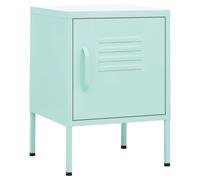 (mint, 1) vidaXL 1/2x Nightstand Steel Bedside Bed Side Storage Cabinet Multi Colours