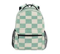 Mint and Cream Checkerboard School Backpack for Boys Girls Kids Travel Bag Bookbag