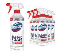 Domestos Bleach Foam Toilet and Bathroom Cleaner Spray Mint Boost 380ml, 6 Pack - Tough on Limescale and Soap Scum, Fast Acting Cleaning Spray for Toilets, Tiles and Bathroom Surfaces