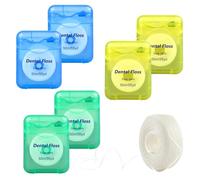 Mint Braided Dental Floss, Made with Natural Plant Wax, Deep Cleansing Natural Plant Mint Wax Dental Floss, Extra Wide for Cleaning, Smooth Sliding,Pfas Free，50 M (Pack of 6)