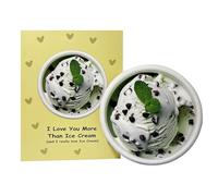 Mint Chocochip ice cream Shaped Greeting Card, Love Card, for Him Her, Cute Birthday Card Gifts for Boyfriend Girlfriend, Husband Wife, I love you more than ice cream Greeting Card.
