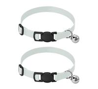 Mint Cream Solid Color Pure Plain Collars for Small Dogs Quick Release Buckle Collars for Girl and Boy Dogs Set of 2