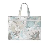 Mint Gray Leaves,Canvas Document Bag Zipper File Tote Bag Handbag Briefcase for School Office