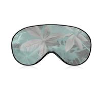 Mint Gray Leaves Eye Mask, Side Sleeping Mask Light Blindfold Sleeping Mask Nose Pad and Elastic Band for Children Women and Men
