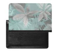 Mint Gray Leaves Passport Cover Protector Rfid Blocking Passport Holder Id Card Holder Secure Travel Wallet Organizer for Passport Tickets Credit Cards, style, One Size