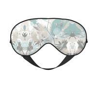 Mint Gray Leaves Printing Versatile Rest Helper, Soft Sleep Eye Mask Double-Sided for Yoga,Camping,Soft Sleep Eye Mask