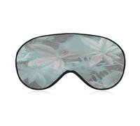 Mint Gray Leaves Sleeping Mask Sleep Mask for Side Sleeper Relaxing Zero Pressure Night Blindfold Light Block-Out Eye Mask for Sleep with Easy Adjustable Strap