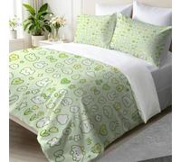 Mint Green 3 Piece Double Bedding Set Woodland simple drawing Duvet Cover