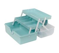 (Mint Green) 3 Tier Cantilever Sewing Craft Storage Box Tray 7 Sections