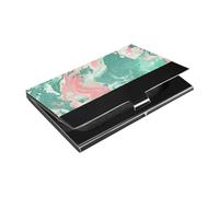 Mint Green and Blush Pastel Colors Slim business card holder With Leather & Stainless Steel pocket card holder for Travel Home or Office Use