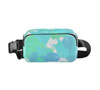 Mint Green Blue Clash Trendy Fanny Pack Waist Bag for Men Women Multipurpose Running Belt Bag Waist Pack with Adjustable Strap for Workout Running Hiking