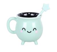 Mint Green Cauldron Mug with Wand Stirrer | Unique Witches Cauldron Cup