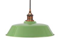 Mint Green Chancery Painted Dome Pendant Light With Antique Copper Lamp Holder And Black Round Cable - Se Home