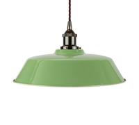 Mint Green Chancery Painted Dome Pendant Light With Black Nickel Lamp Holder And Brown Twisted Cable - Se Home