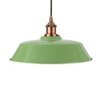 Mint Green Chancery Painted Dome Pendant Light With Matt Antique Copper Lamp Holder And Black Round Cable - Se Home