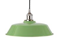Mint Green Chancery Painted Dome Pendant Light With Nickel Lamp Holder And Black Twisted Cable - Se Home