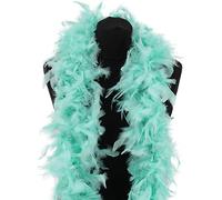 Mint Green Feather Boa 80g Deluxe Turkey Feather Scarf Shawl Fancy Dress | 180cm 1.8m long, mid weight, feather scarf wrap, 1920s Gatsby flapper, burlesque, party boa, photo booth props