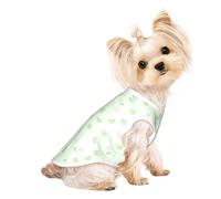 Mint Green Floral Dog Vest Lightweight Sleeveless Pullover Tank | Lightweight Polyester Dog Vest Works As A Sleeveless Shirt For Small Dogs And Cats, Breathable Pullover For Walks And Travel