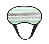 Mint Green Gray Watercolour Stripes, Full Eye Covers Light Blocking Eye Masks Blackout Sleep Eye Muffs
