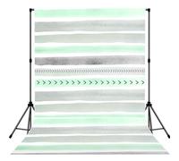 Mint Green Gray Watercolour Stripes, Photography Backdrop Photo Props 5x7FT Photo Background for Party Home Decoration