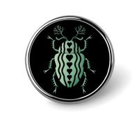 Mint Green Heart Stag Beetle Round Badge Pin Printed Brooch Pins