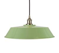 Mint Green Large Chancery Painted Dome Pendant Light With Brushed Chrome Lamp Holder And Black Round Cable - Se Home