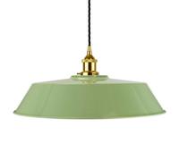 Mint Green Large Chancery Painted Dome Pendant Light With Gold Lamp Holder And Black Twisted Cable - Se Home