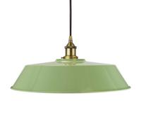 Mint Green Large Chancery Painted Dome Pendant Light With Matt Antique Brass Lamp Holder And Black Round Cable - Se Home