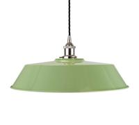 Mint Green Large Chancery Painted Dome Pendant Light With Nickel Lamp Holder And Black Twisted Cable - Se Home