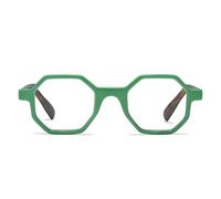 Mint Green Large Hexagon Reading Glasses for Women with Funky Design - Octagon Readers for Women - For all Face Shapes Fashion Women's Readers - Geometric Eyeglasses Frame - Cheaters Glasses 2.0+
