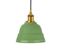 Mint Green Lincoln Painted Dome Pendant Light With Antique Gold Lamp Holder And Black Twisted Cable - Se Home