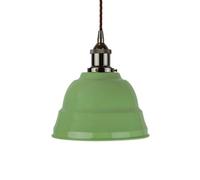 Mint Green Lincoln Painted Dome Pendant Light With Black Nickel Lamp Holder And Brown Twisted Cable - Se Home