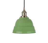 Mint Green Lincoln Painted Dome Pendant Light With Brushed Chrome Lamp Holder And Black Round Cable - Se Home
