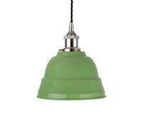 Mint Green Lincoln Painted Dome Pendant Light With Nickel Lamp Holder And Black Twisted Cable - Se Home